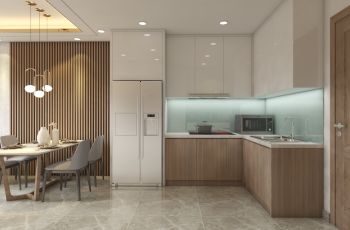 Nội thất phòng bếp tại căn hộ số 1,2,14,15 Sunrise Riverside nhà Bè