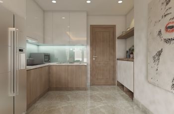 Nội thất phòng bếp tại căn hộ số 1,2,14,15 Sunrise Riverside nhà Bè