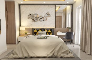Nội thất phòng ngủ tại căn hộ số 1,2,14,15 Sunrise Riverside nhà Bè
